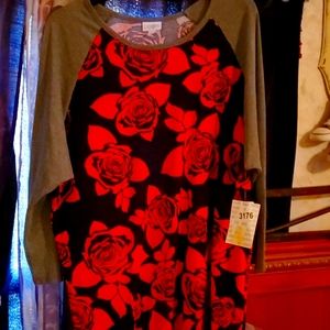 Floral print baseball tshirt